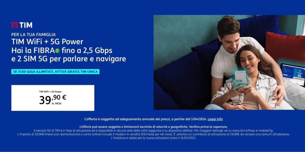 TIM WiFi + 5G Power a 39,90 €