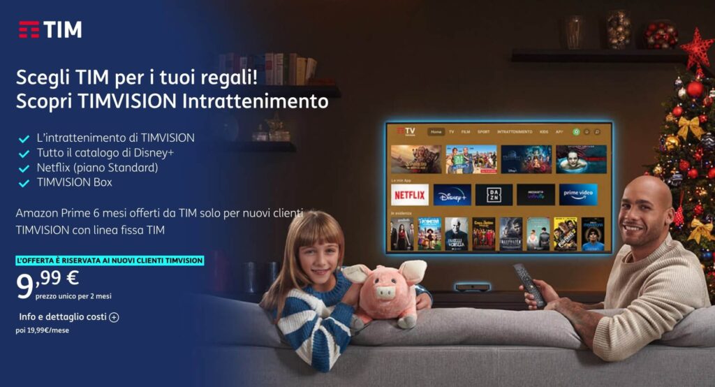 TIMVision Intrattenimento in prova a 9,99 €