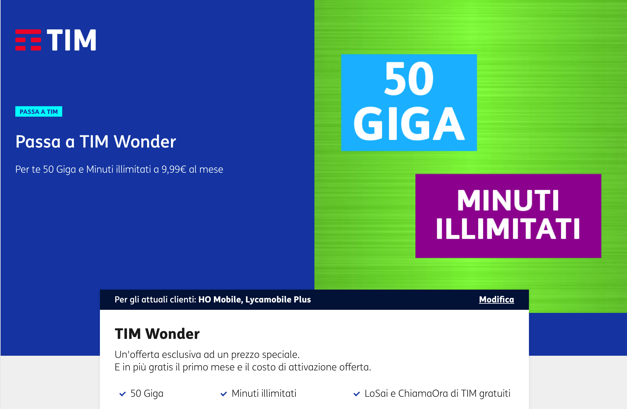 Offerta TIM Wonder