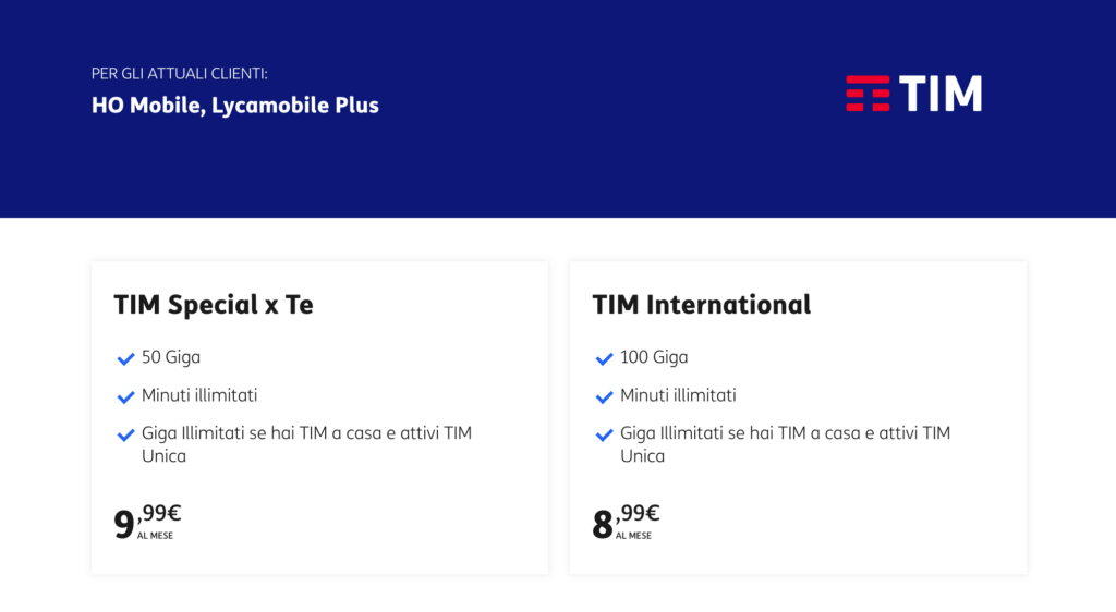 Passa a TIM da LycaMobile da € 8,99