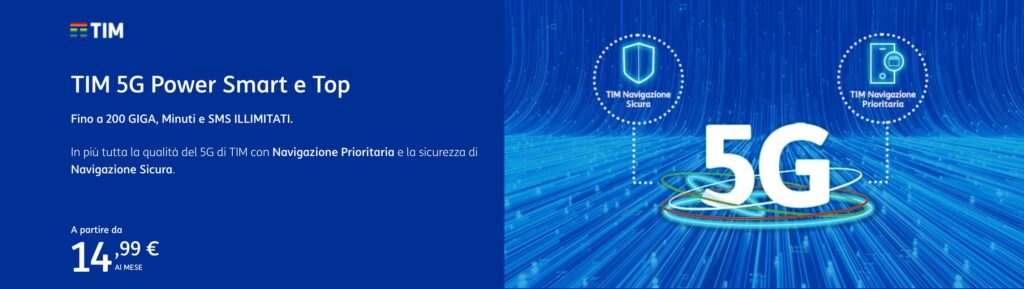 TIM 5G Power, fino a 200 Giga da 14,99 €