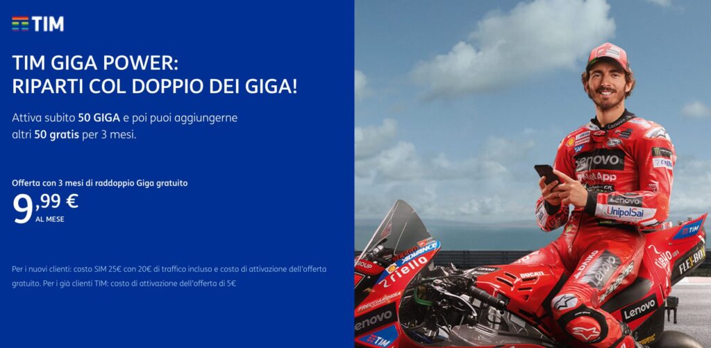 Fino a 100 Giga gratuiti in regalo da TIM con Giga Power 50 e 100
