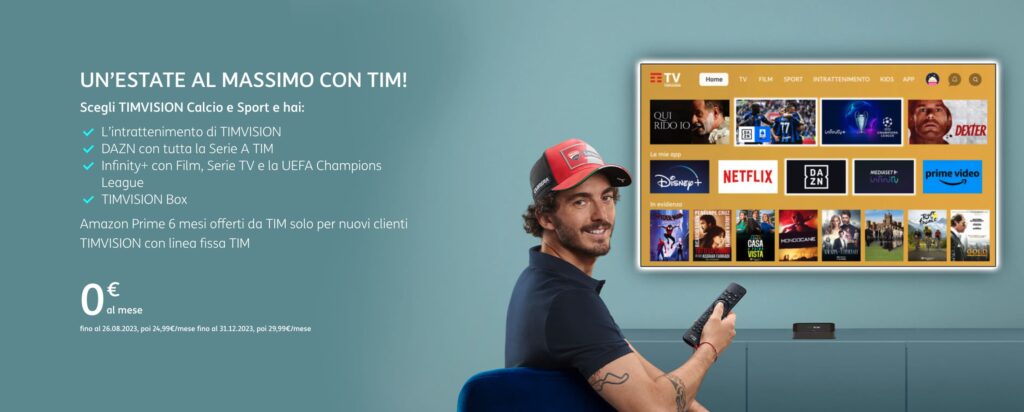 TimVision Calcio e Sport gratis per l’estate