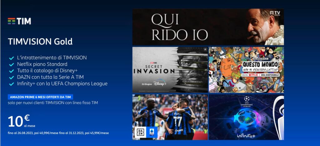 TIMVision Gold a 10 € fino al 26 agosto