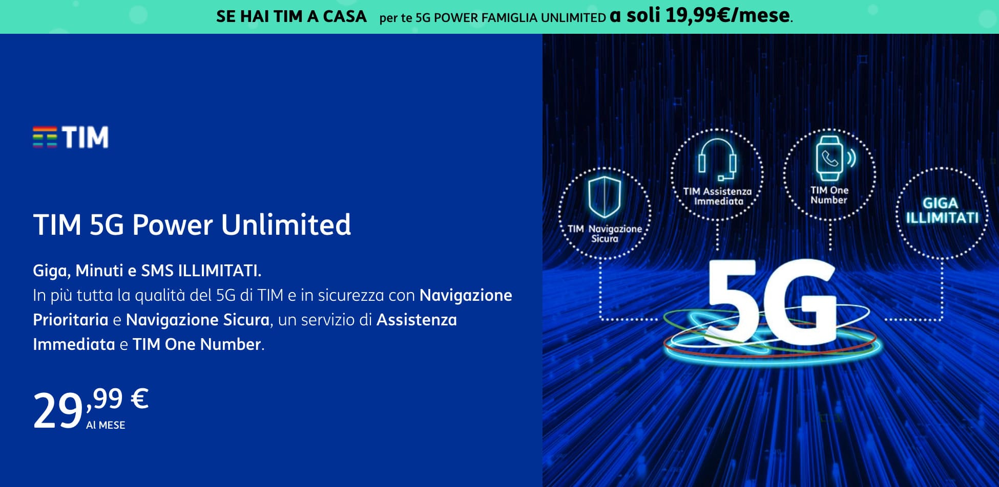 Offerta TIM 5G Power Unlimited