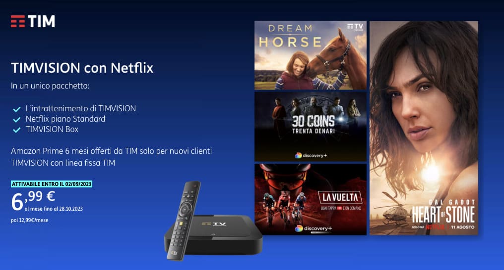 Netflix Standard in sconto a 6,99 € anziché 12,99 €