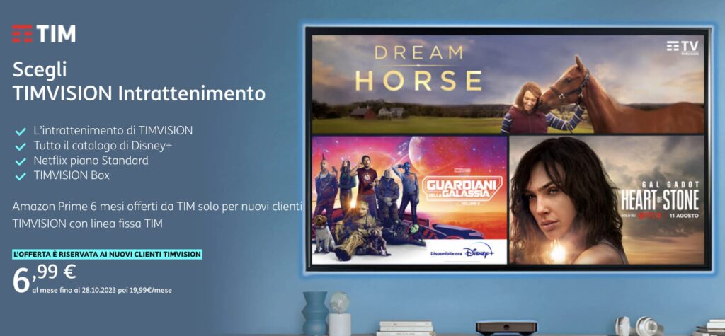 Netflix e Disney+ con TIMVision a 6,99 € al mese