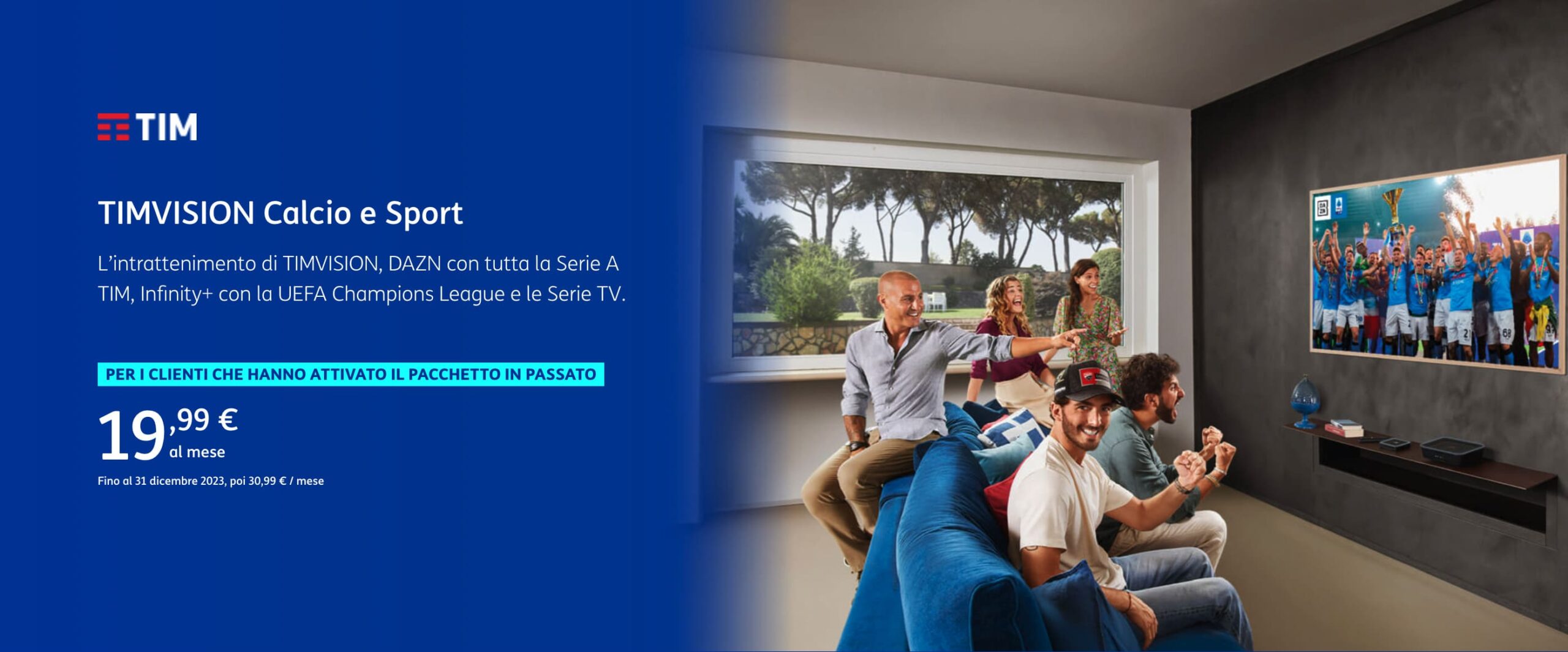 Offerta a 19,99 € per calcio e Sport con TIMVision
