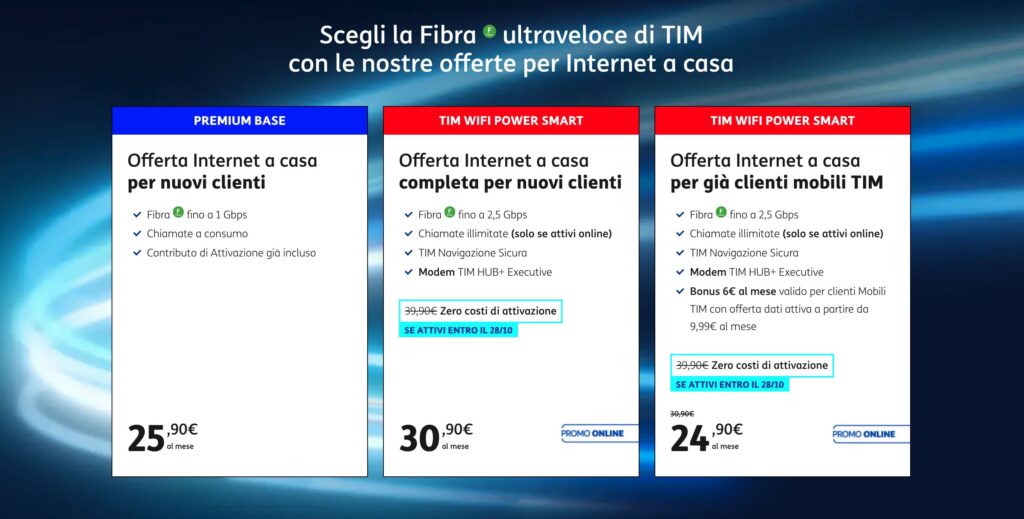 Da Iliad a TIM con la connessione di casa a 24,90 €
