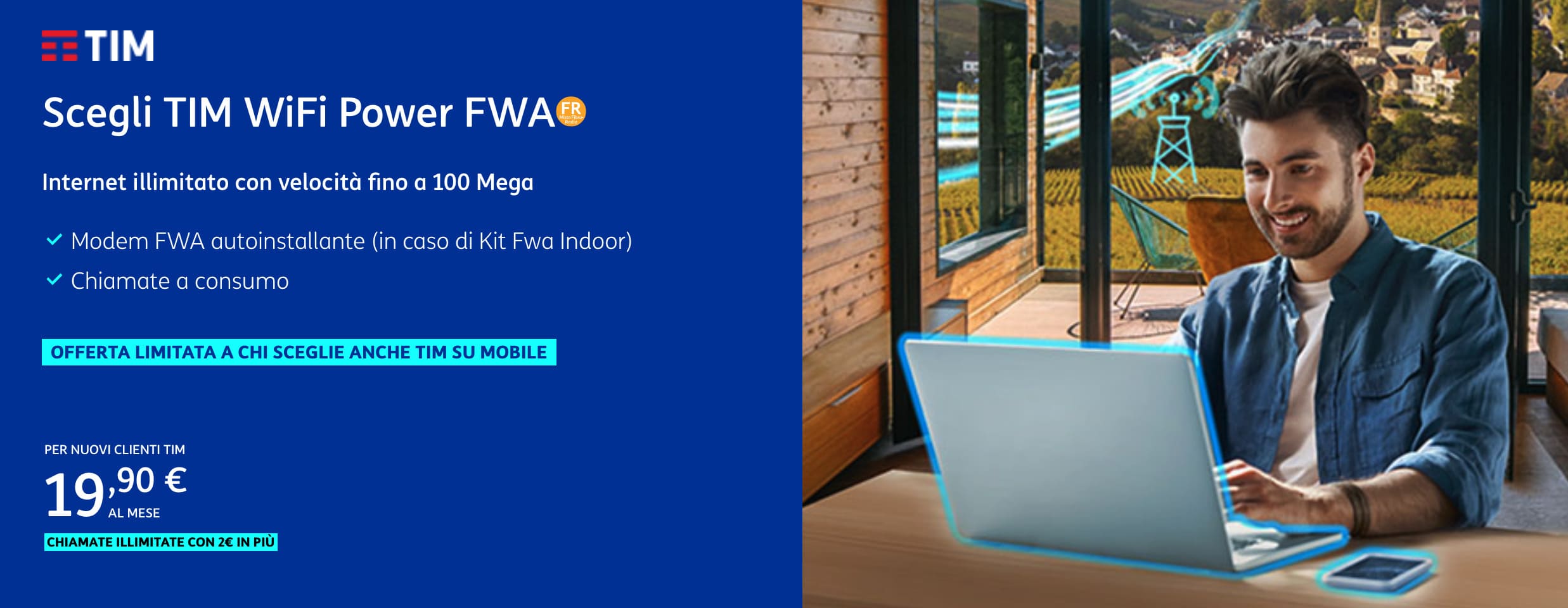 Offerta su FWA a 19,90 € al mese
