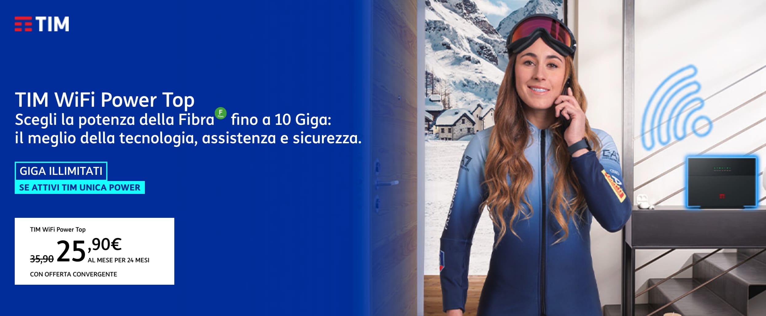 Offerta TIM Fibra a 25,90 € con FTTH a 10 Gb/s