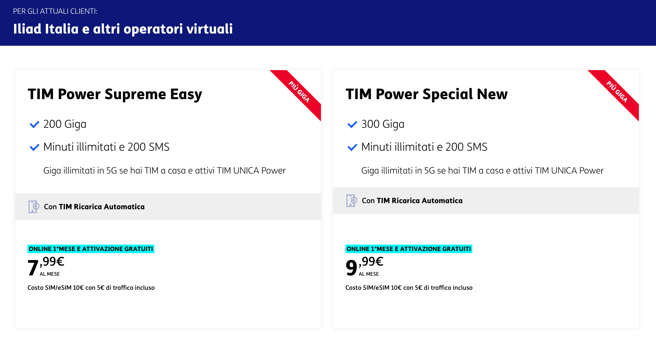 Offerte TIM con 300GB