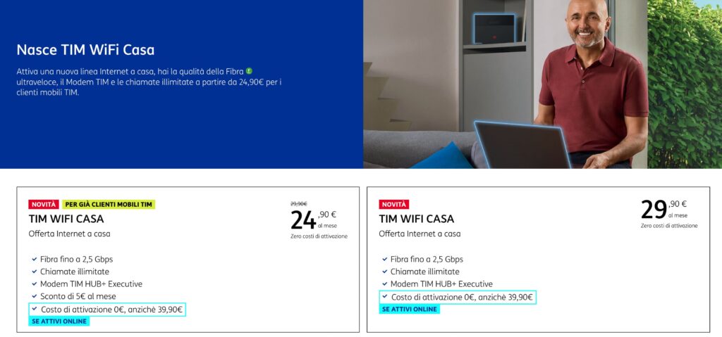 Offerta Mobile e Fibra a 29,90 € al mese