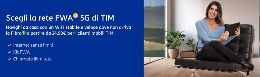 FWA con 5G di TIM da 24,90 € al mese