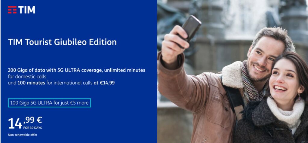 TIM Tourist Giubileo con 200 Giga a 14,99 €