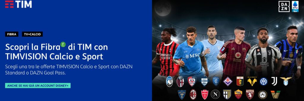 TIM WiFi Casa e TV, fibra e calcio a 24,90 €