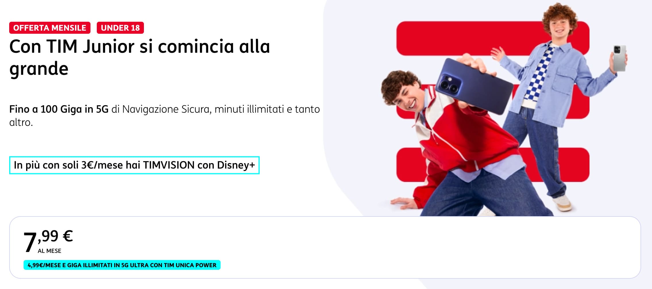 SIM per Bambini e minorenni in offerta