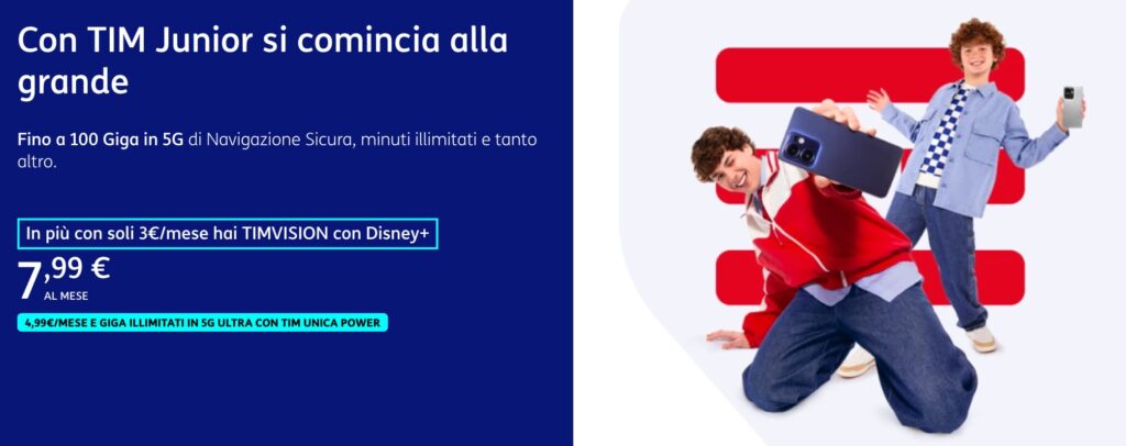 Disney+ a 3 € con TIM Junior