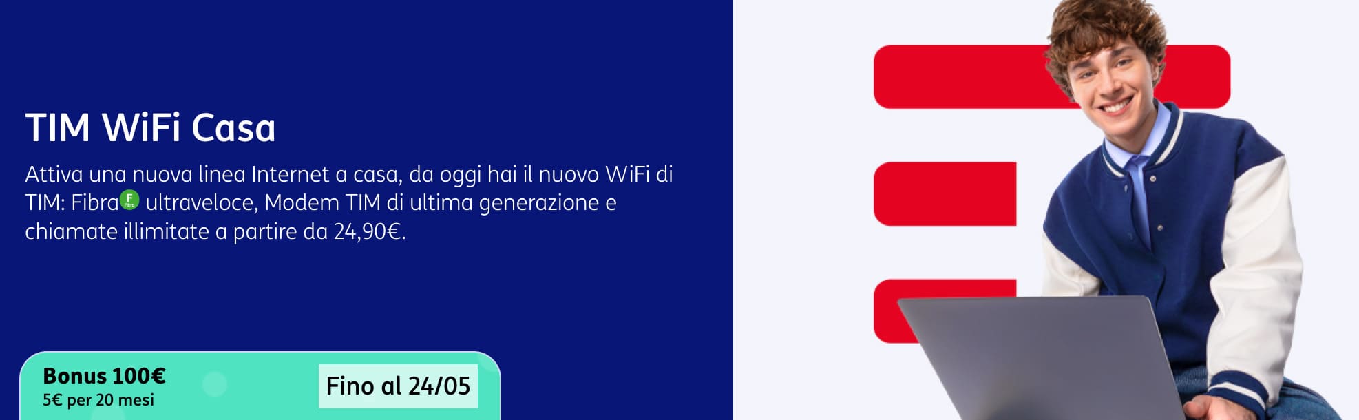 TIM WiFi Fibra Casa con Bonus da 100 €