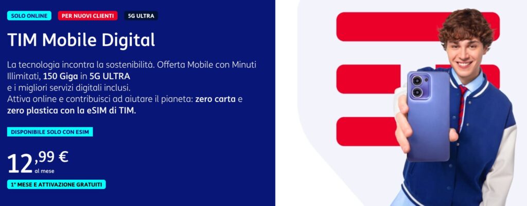 TIM Mobile Digital, l’offerta eSIM only