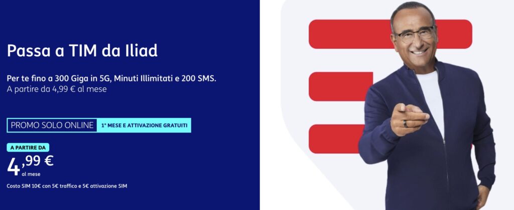 Passa da Iliad a TIM da 4,99 € al mese
