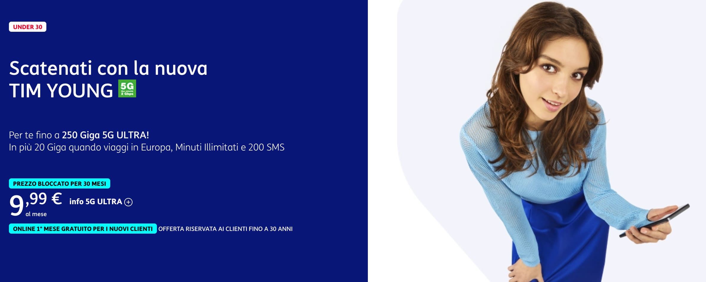 TIM Young con smartphone a 9,99 €