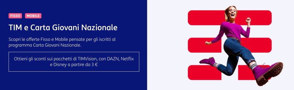 Fibra e TV per Carta Giovani da 21,90 €