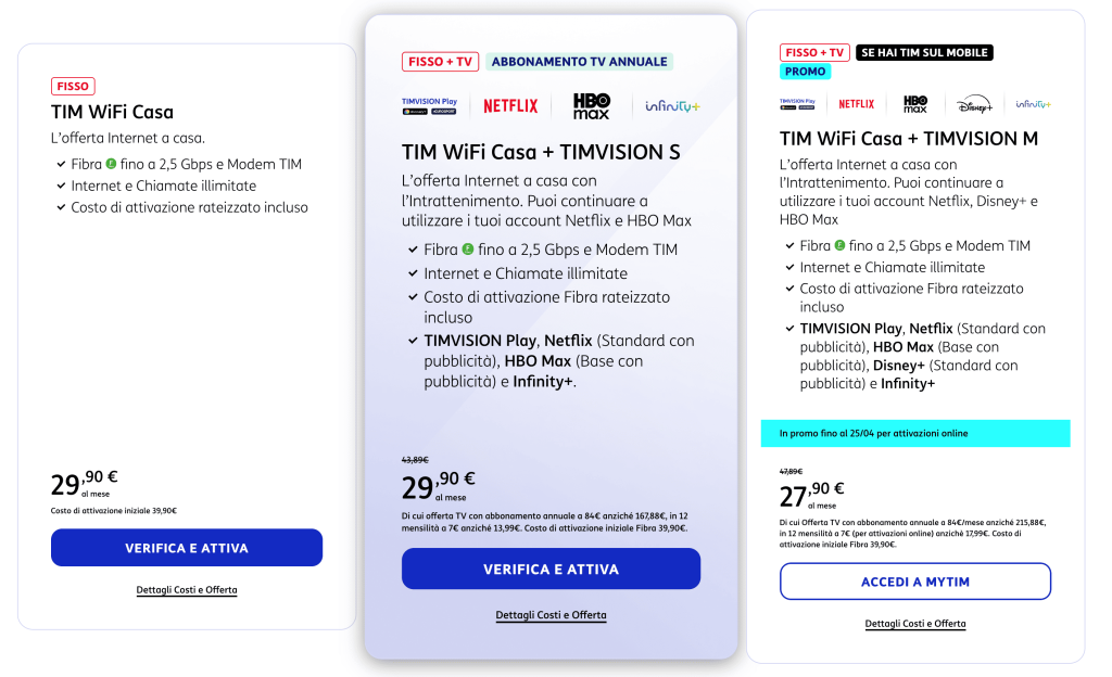 Internet Casa e TV da 24,90 € al mese
