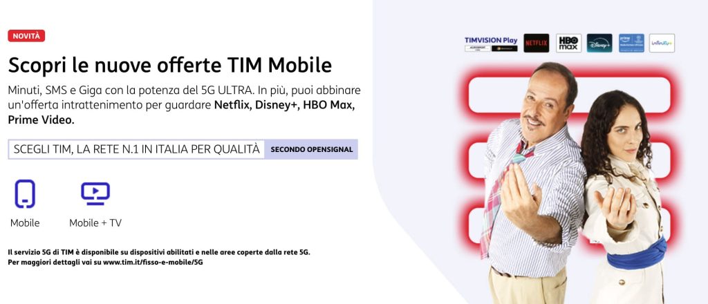 Offerte TIM Mobile con TIMVision da 12,99 €