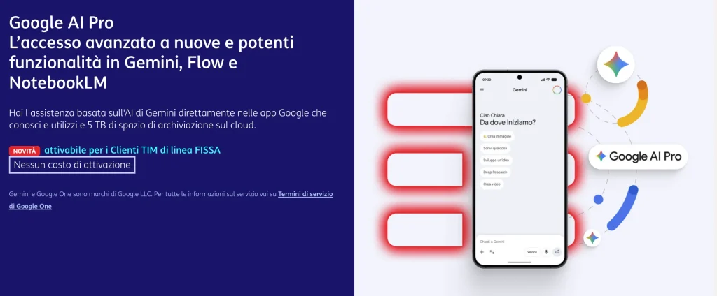 Google Gemini gratuito con TIM