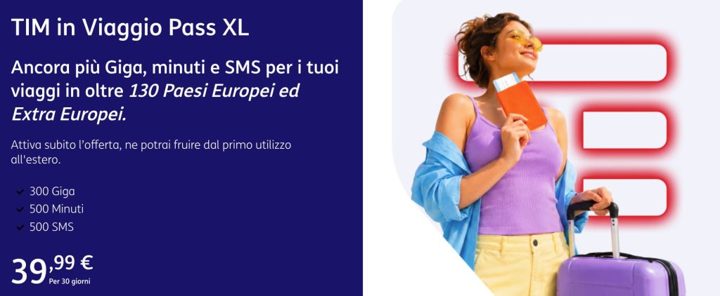 300 Giga per Internet all’estero