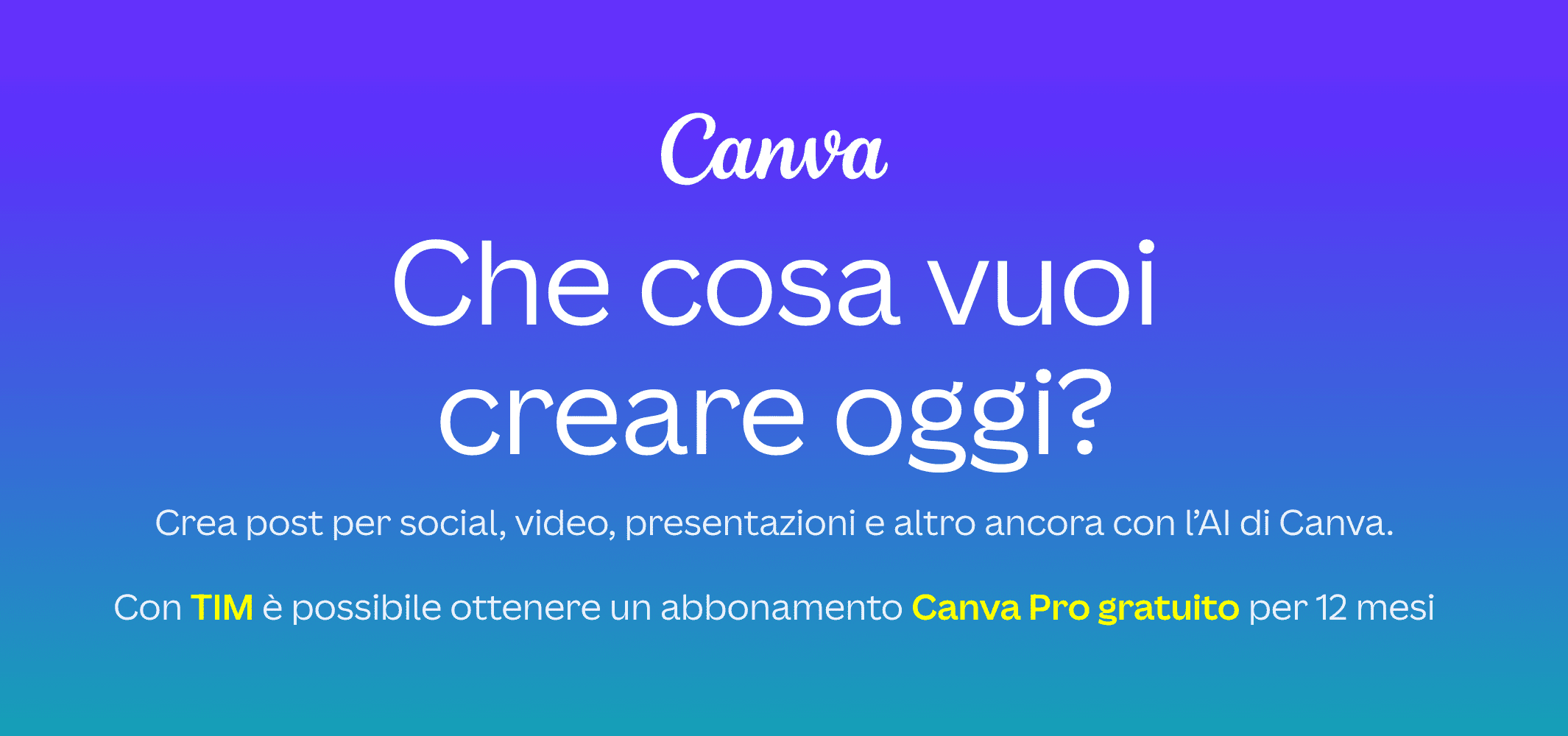 Abbonamento a Canva Pro gratis per 12 mesi