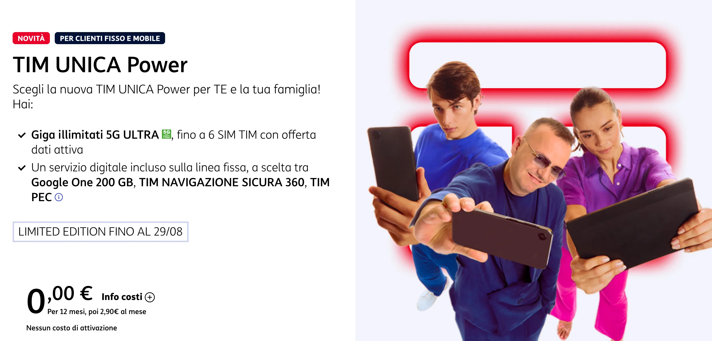 Nuova TIM Unica Power gratuita
