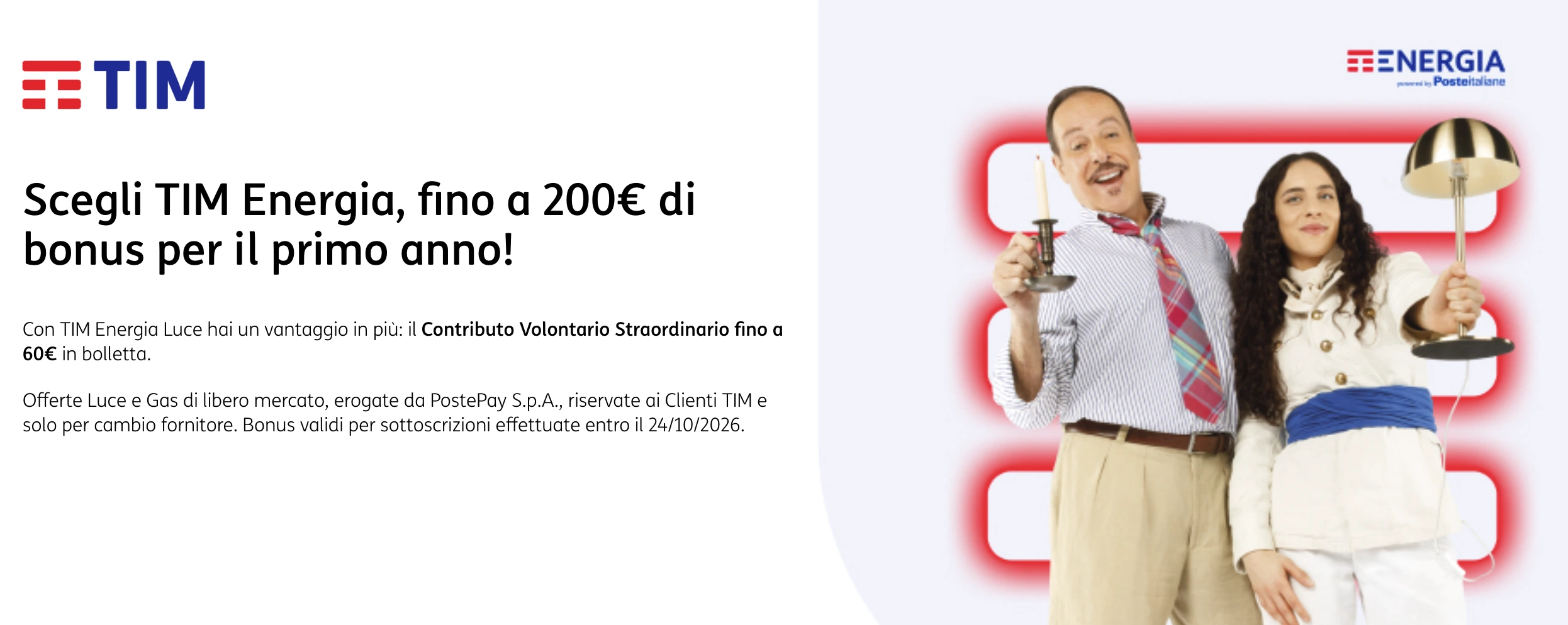 Sconto su TIM Energia per clienti Fibra